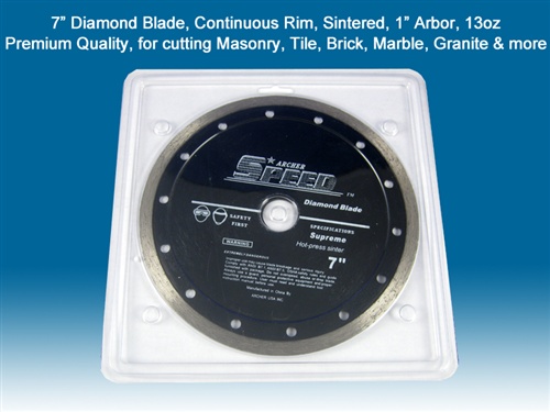 Speed™ Diamond Saw Blades, Premium Quality, Continuous Rim Diamond Blades for cutting masonry, tile, brick, marble, granite & more