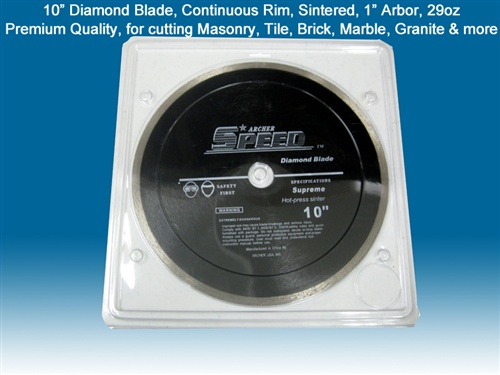 Speed™ Diamond Saw Blades, Premium Quality, Continuous Rim Diamond Blades for cutting masonry, tile, brick, marble, granite & more