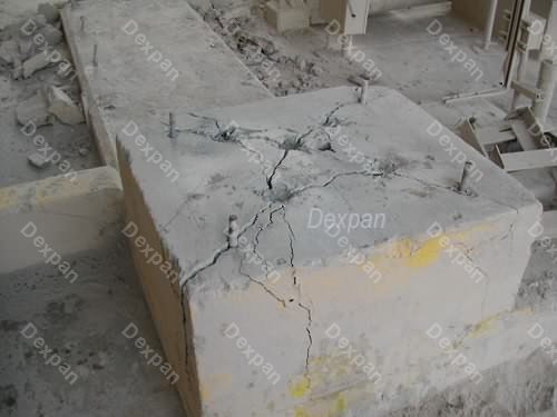 Dexpan No Explosive Demolition of Reinforced Concrete Foundations