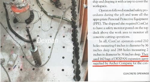 Dexpan Ferry Concrete Ballast Cutting & Removal