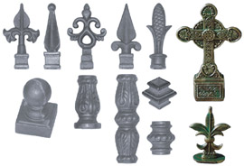 Ornamental Iron Fence supplies: Iron Fence Finials and Ironworks
